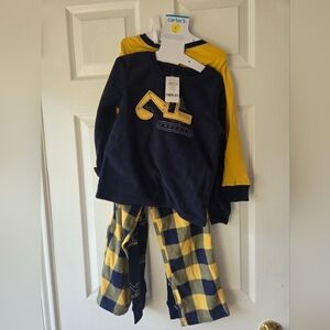 Carter's Boy's Pajamas Construction Set 4pcs NWT Navy and Yellow